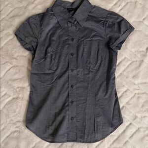 New York & Company Dark Gray Button Down Shirt